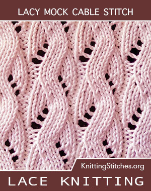 Lacy Mock Cable is easy stitch enough for a beginner making it the perfect project to learn lace