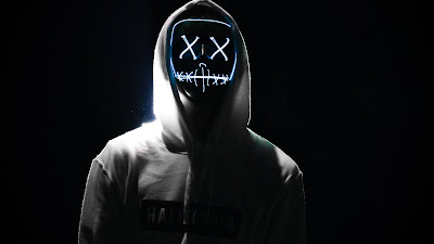 Hoodie mask guy dark background