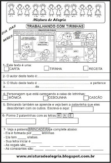 Tirinha Atividade com tirinha