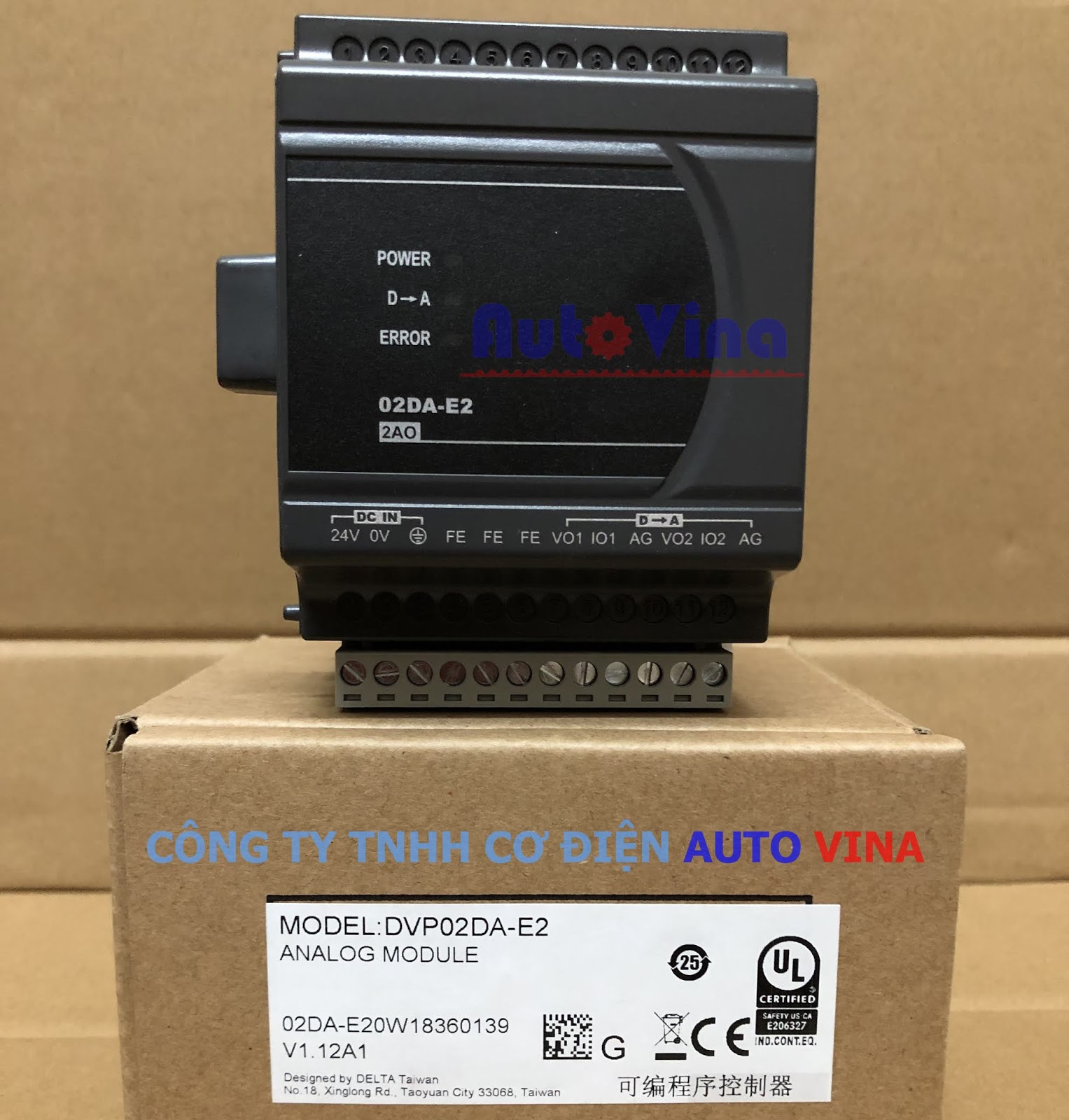 Module analog DVP02DA-E2 Đại lý bán module analog ngõ ra PLC Delta DVP02DA-E2 2 kênh