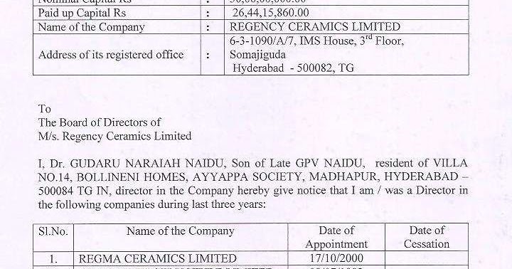 DIR 8 Intimation by Director