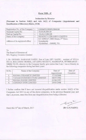 DIR 8 Intimation by Director