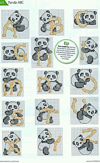 Desenhos Bebê panda fofo de ponto-cruz gratuitos