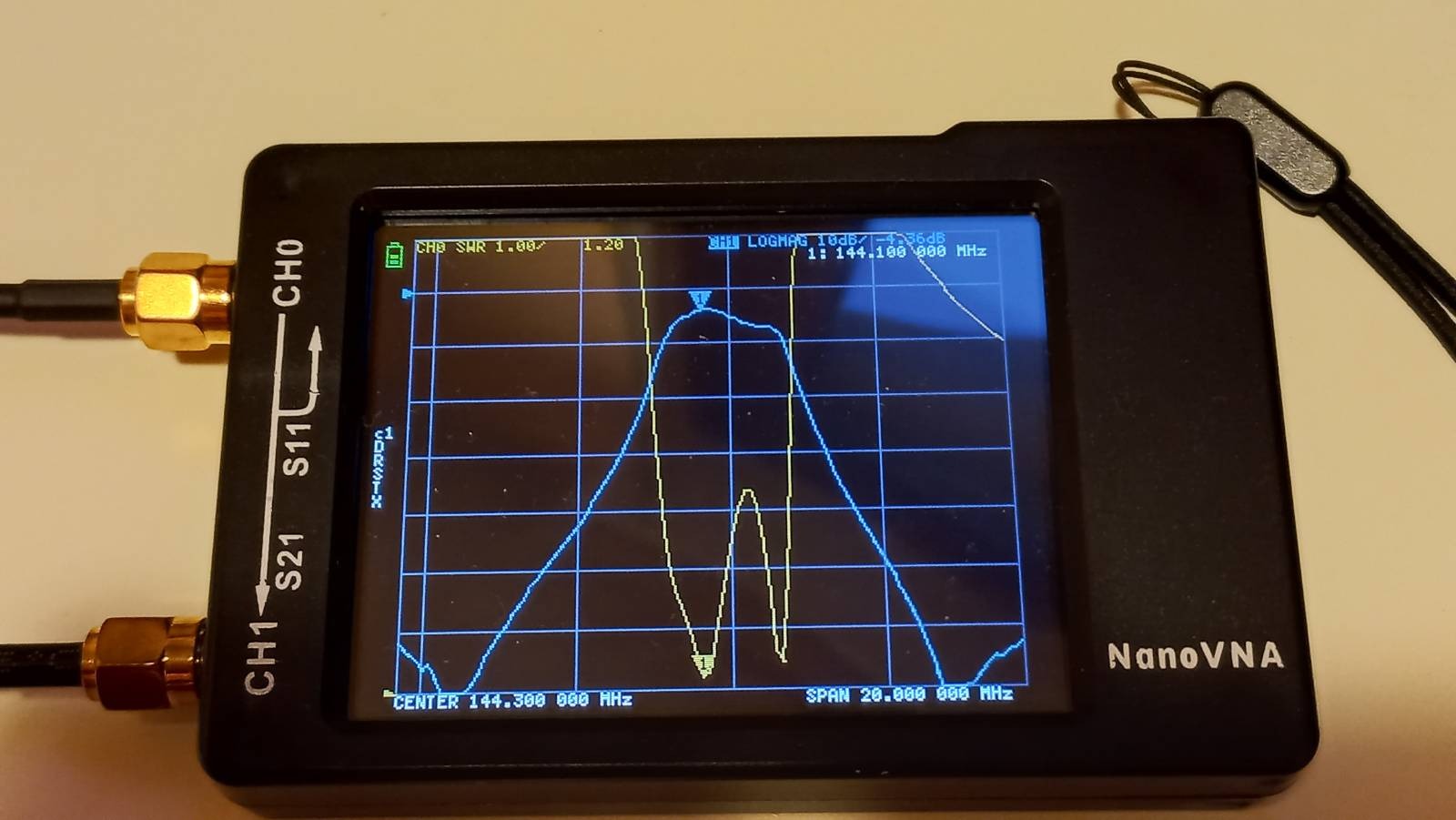 IK1ZYW Labs VHF elliptic filter retune with NanoVNA