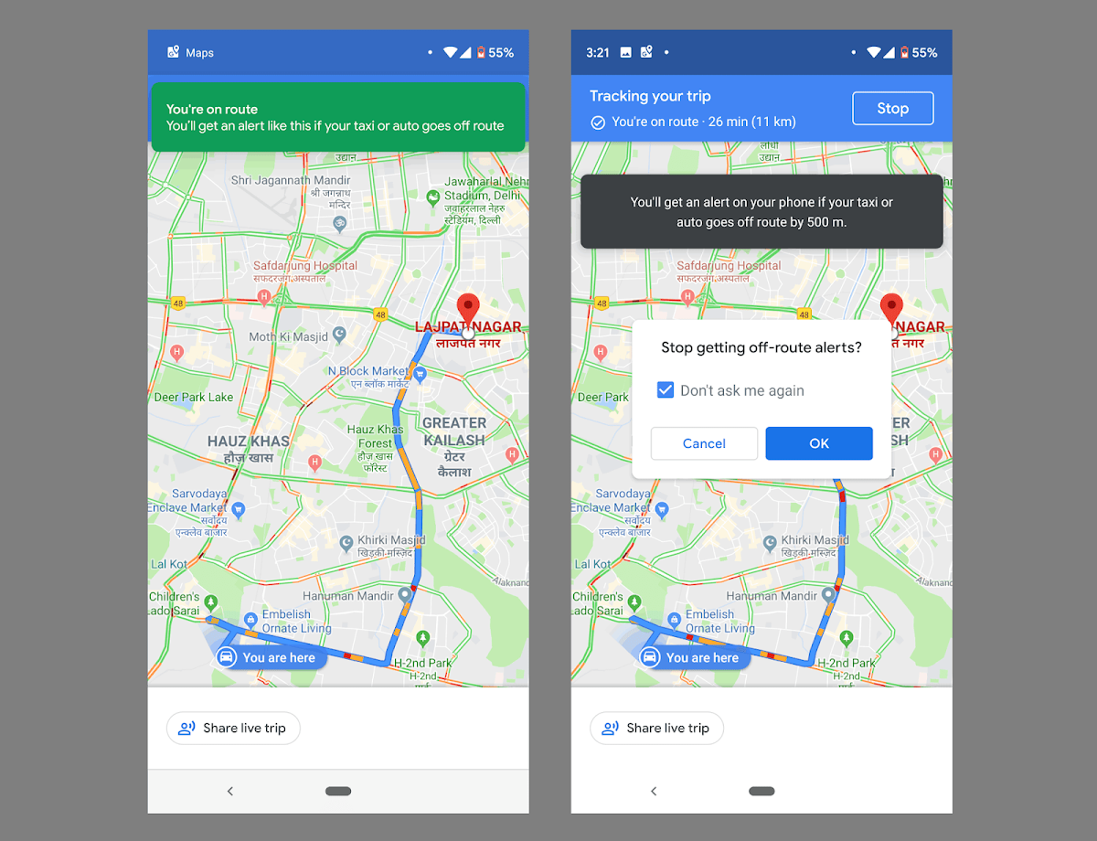 The New Google Maps Alert May Make Raid-Hailing Service Safer