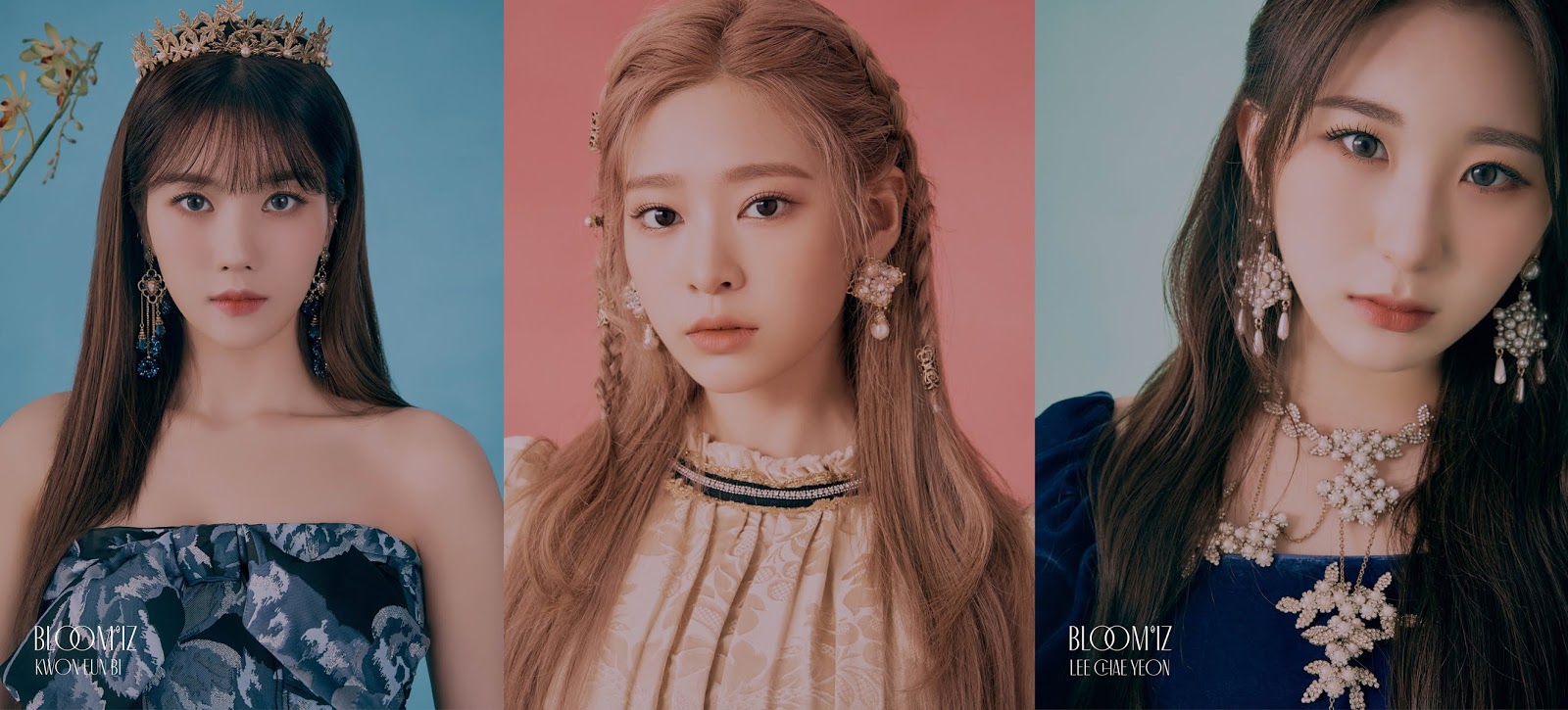 IZ*ONE's Eunbi, Minju and Chaeyeon Looks Beautiful on the ‘BLOOM*IZ’ Teaser Photos