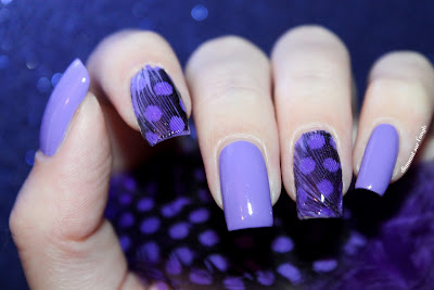 Purple Feather Nail Art