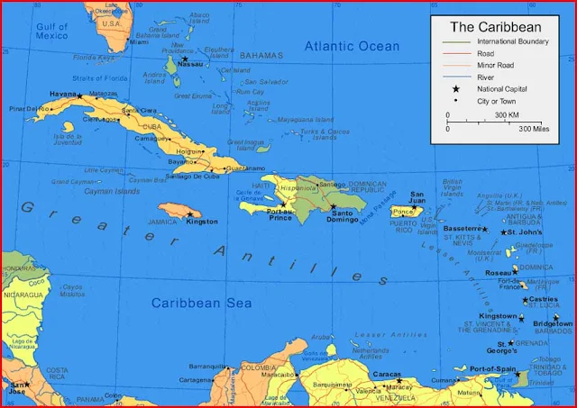 Caribbean Map Islands