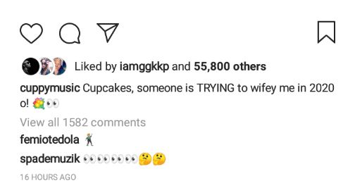 DJ Cuppy reveals someone is trying to ‘Wifey’ her in 2020