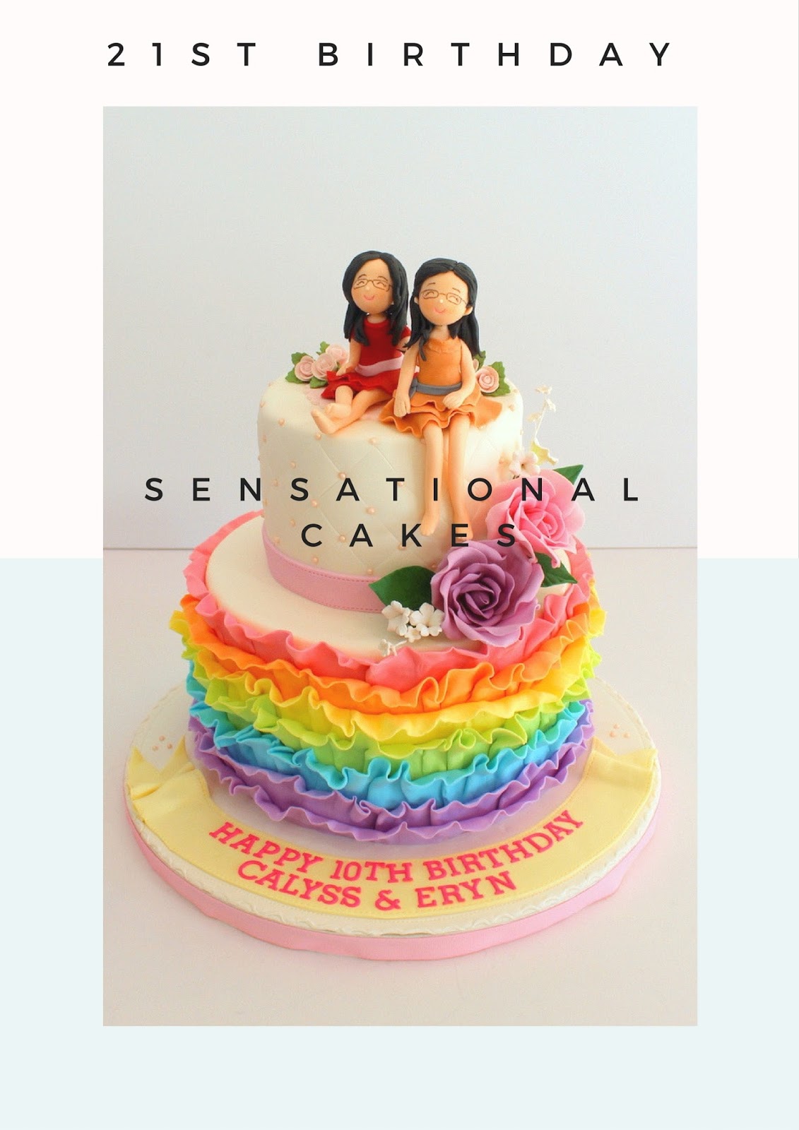 The Sensational Cakes: ruffles rainbow 3d cake # sisters ...