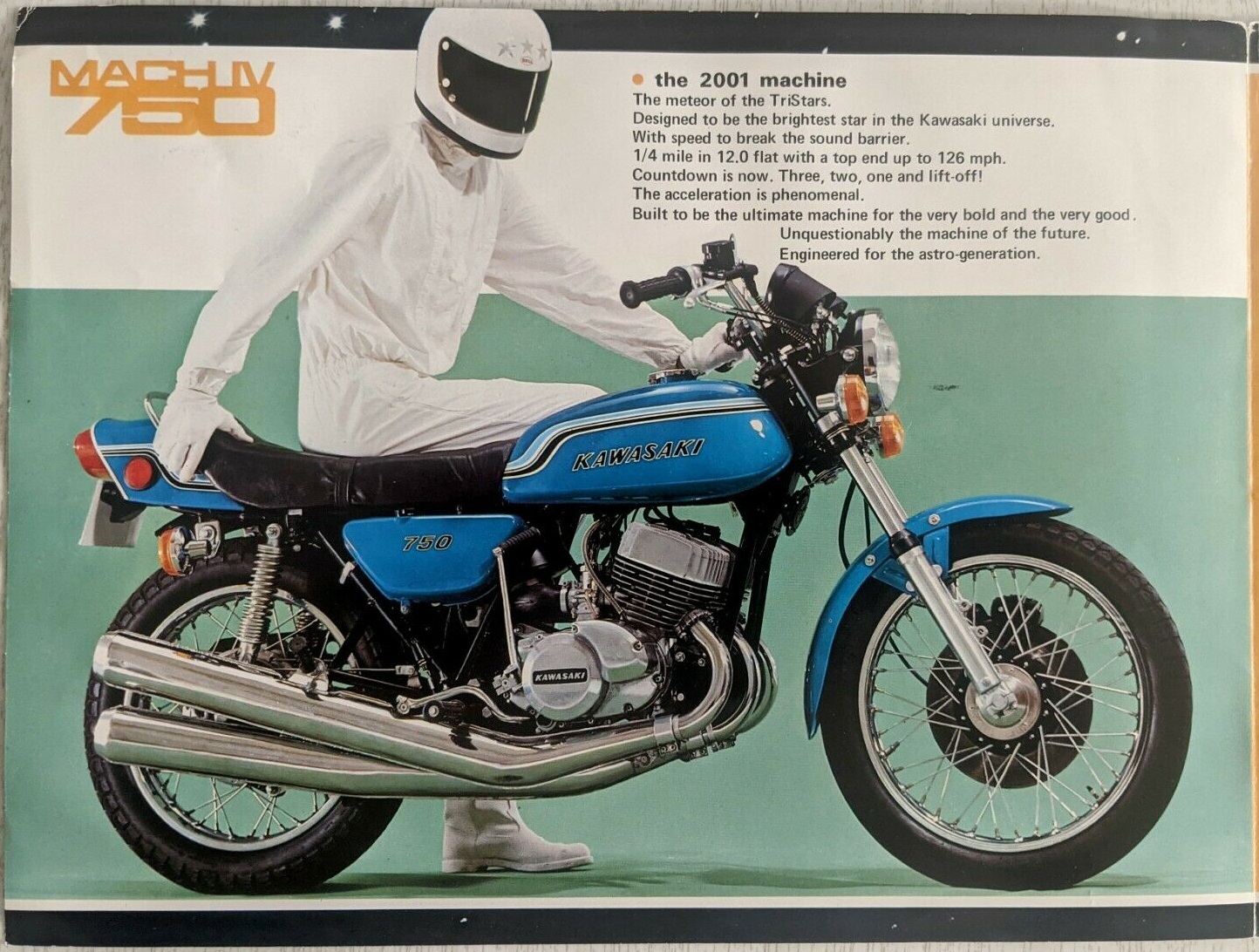 civile Bestemt Jeg accepterer det kawasaki-yama-zuki: 1972 Kawasaki H2 750 Triple Original Sales Brochure +  Bonus KTC Letter
