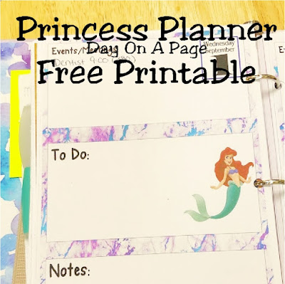 Plan out your month with this fun Princess printable planner with one day on a page. Each day features a place to put the date, your events, your to do list, and any notes along side your favorite princess in a beautiful pastel swirl background. Get this free planner printable today and get royally organized this month!