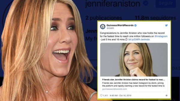 Jennifer Aniston: Récord Guiness gracias a su cuenta de Instagram
