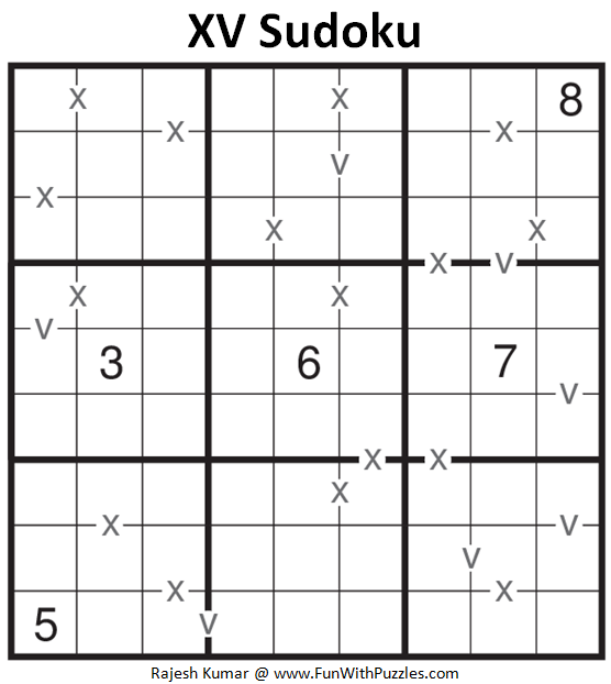 XV Sudoku Puzzle (Fun With Sudoku #273)