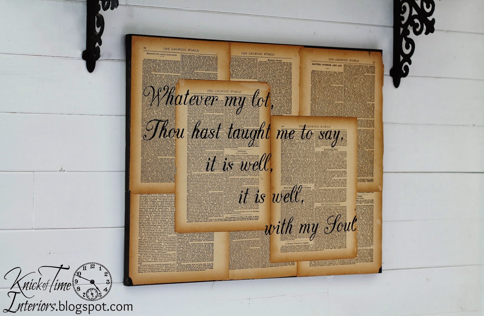 Knick of Time: Repurposed Book Page Canvas Hymn Art