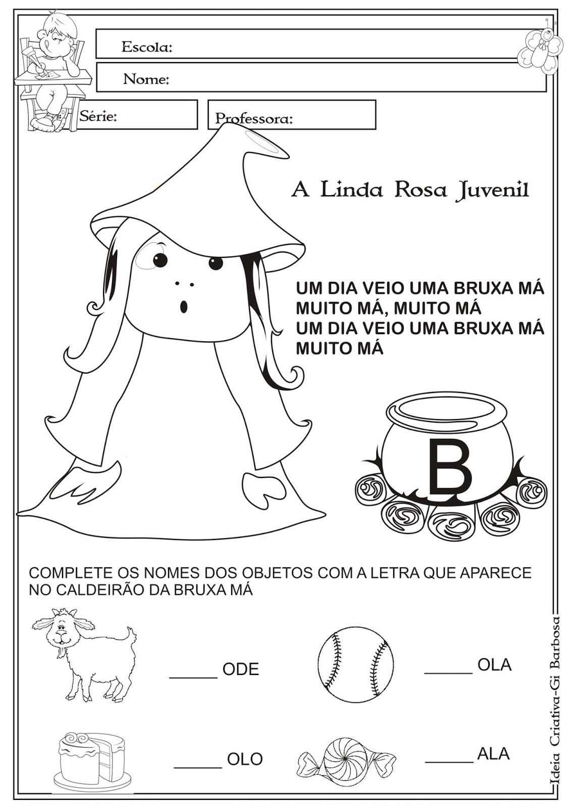 A Linda Rosa Juvenil Atividade Com Letra B