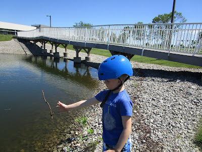 Grandson at pond