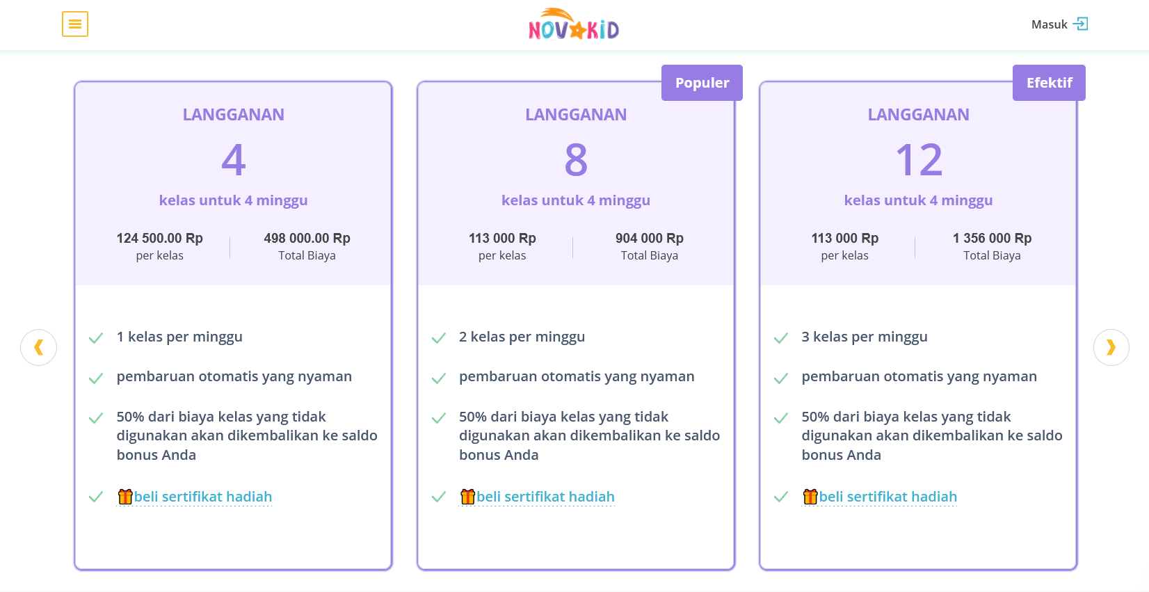 Biaya Les Bahasa Inggris di Novakid