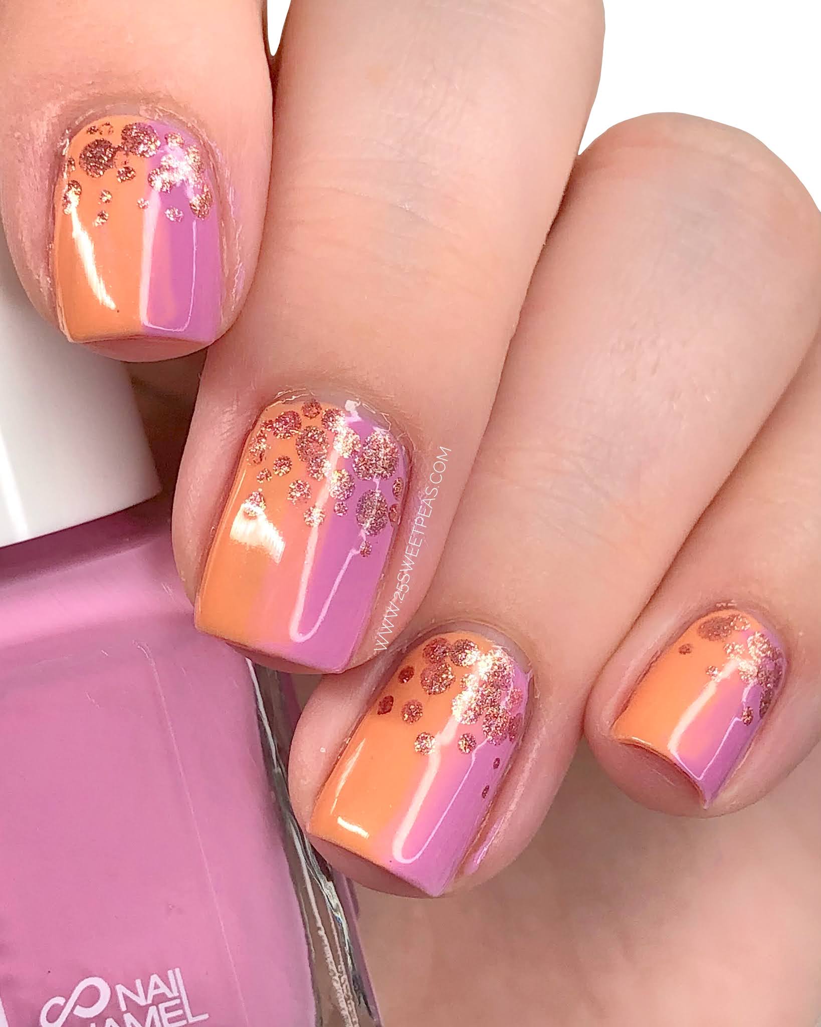 Brush Gradation Nails Featuring Eternal Nail Polish — 25 Sweetpeas