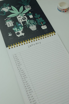 Wall calendar opened up to January 2021