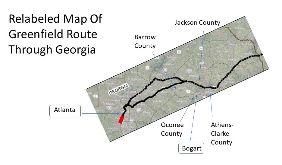 Oconee County Observations Selected Route For AtlantaToCharlotte