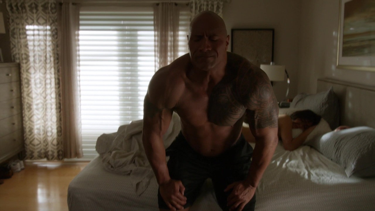 Dwayne Johnson shirtless in Ballers 1-01 "Pilot" .