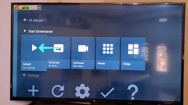 click on default option to see the default screensaver Default option in photo gallery and screensaver app