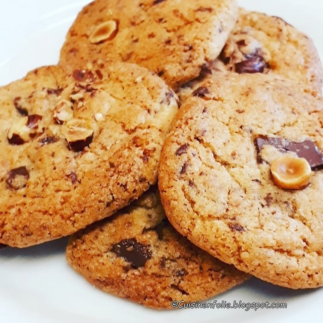 Cuisine en folie Cookies aux pépites de chocolat, fleur de sel et