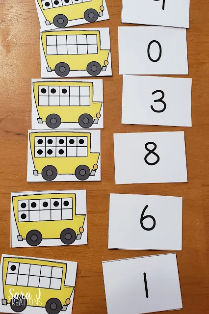 Practice counting and subitizing with these adorable school bus ten frames matching activities. These cards and recording sheets can be used in a variety of ways to differentiate math in your classroom. Ideal for math workshop, math centers, intervention groups, small group and independent practice. Click here to download your free cards and get your back to school season off to a fun start!