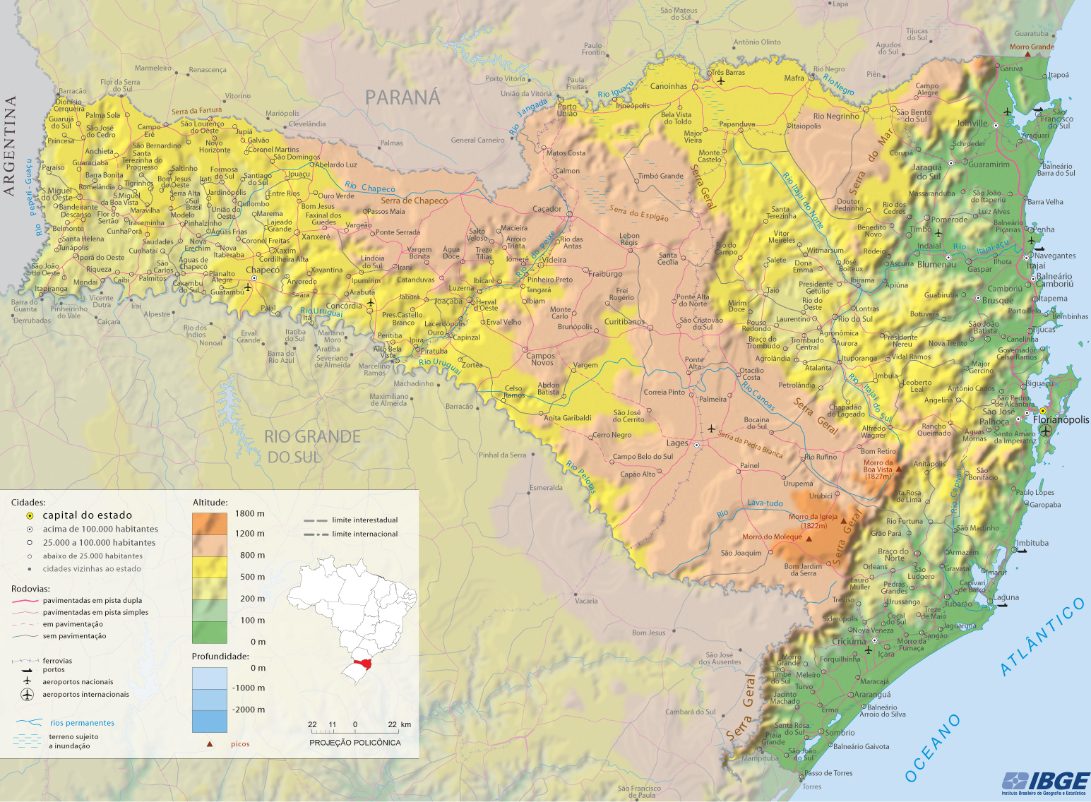 Mapas de Santa Catarina Fox Press™