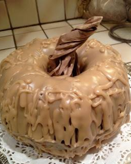 Chocolate Pound Cake with Caramel Frosting