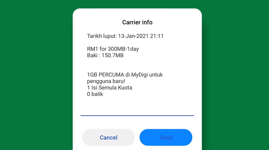 Cara semak baki digi prepaid