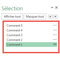 Sélection des commentaires