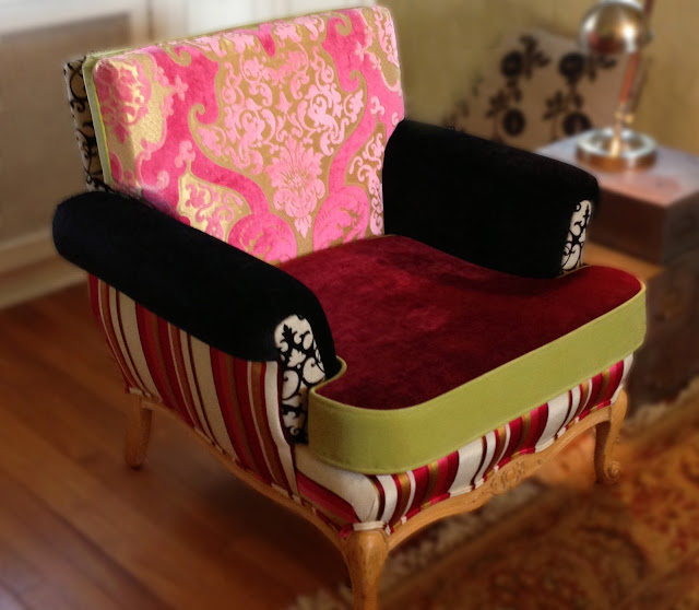 a patch of shade: upholstered chair