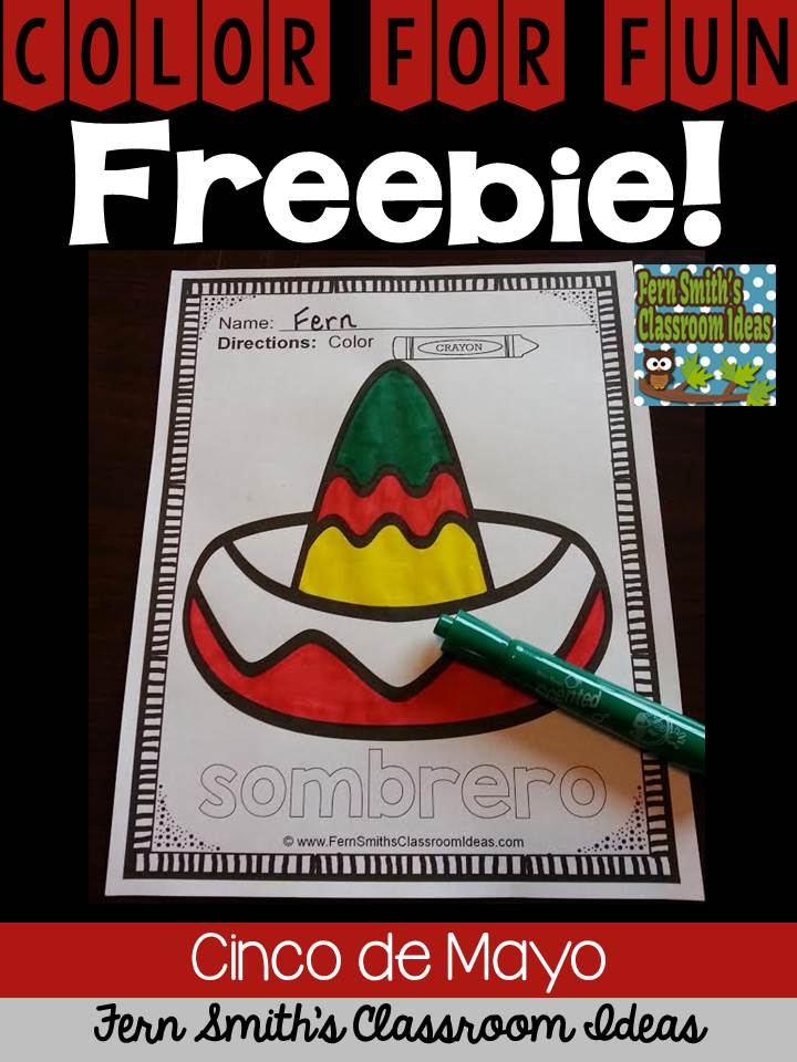 Fern Smith's Classroom Ideas Cinco de Mayo Color For Fun Freebie at TeachersPayTeachers Fern Smith's Classroom Ideas Cinco de Mayo Color For Fun Freebie at TeachersPayTeachers