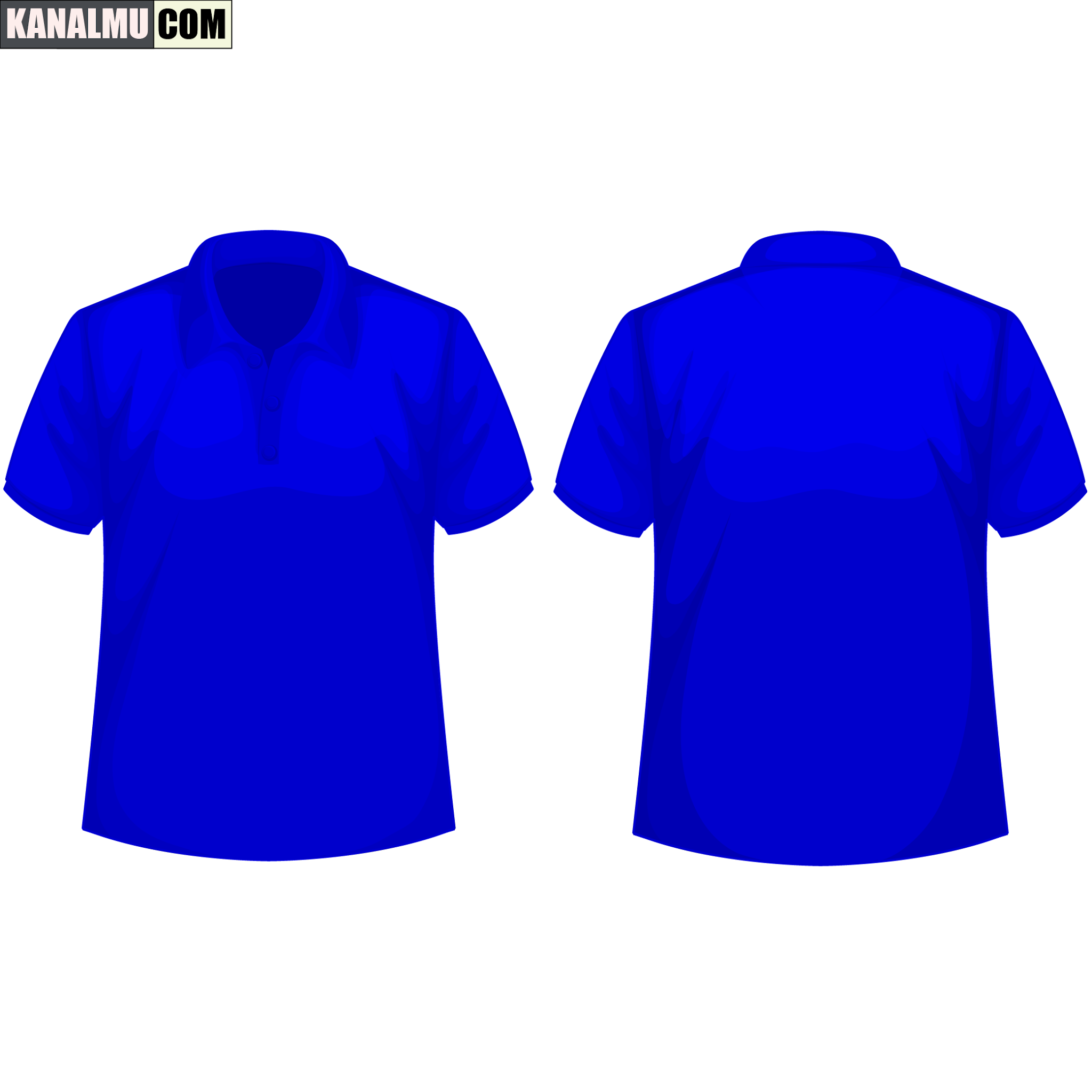 mentahan kaos polos biru polo PNG - kanalmu