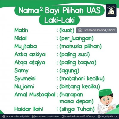 10 Nama Yang Direkomendasikan Ustad Abdul Somad Bagi Bayi ...