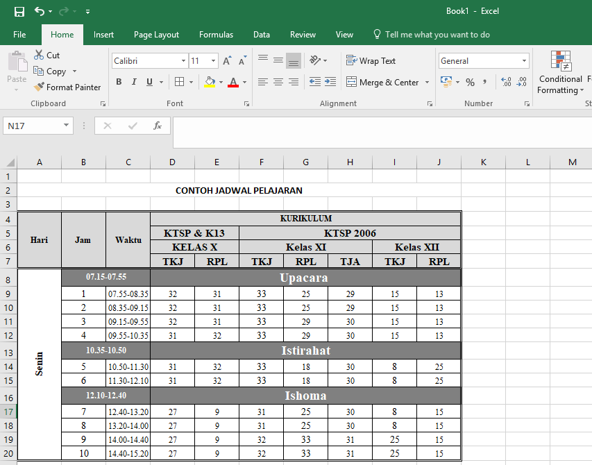 Cara Membuat Jadwal Sholat Di Excel