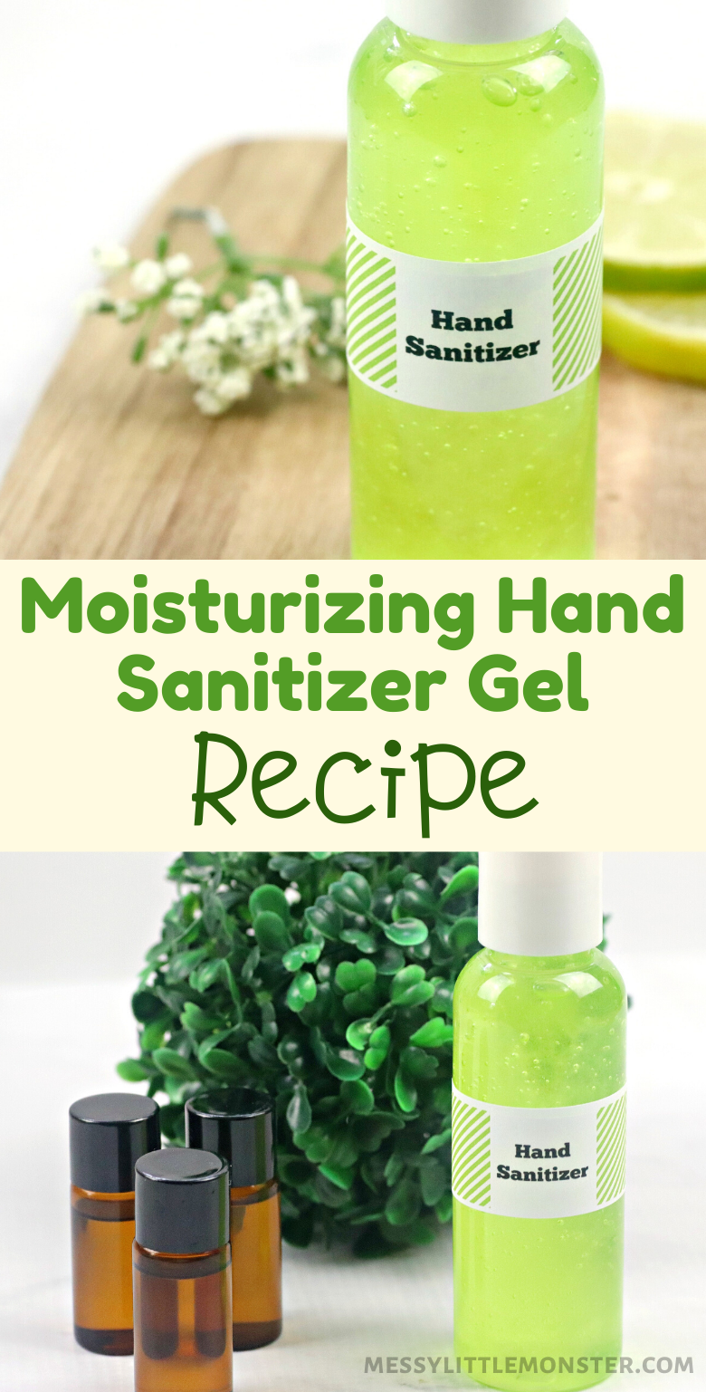 Moisturizing Hand Sanitizer Recipe. An easy homemade hand sanitizer for kids. 