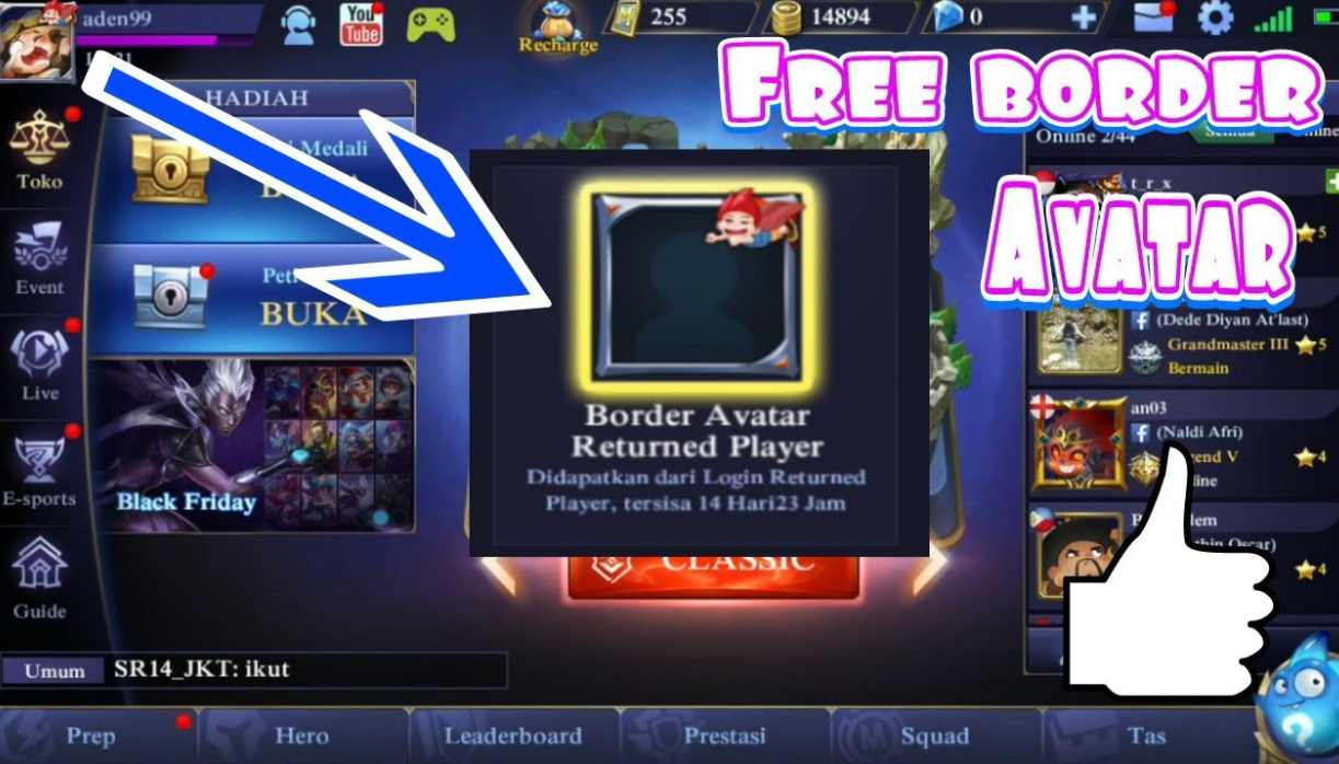 Cara Mendapatkan Border Returned Player Mobile Legends 3xploi7 BuG