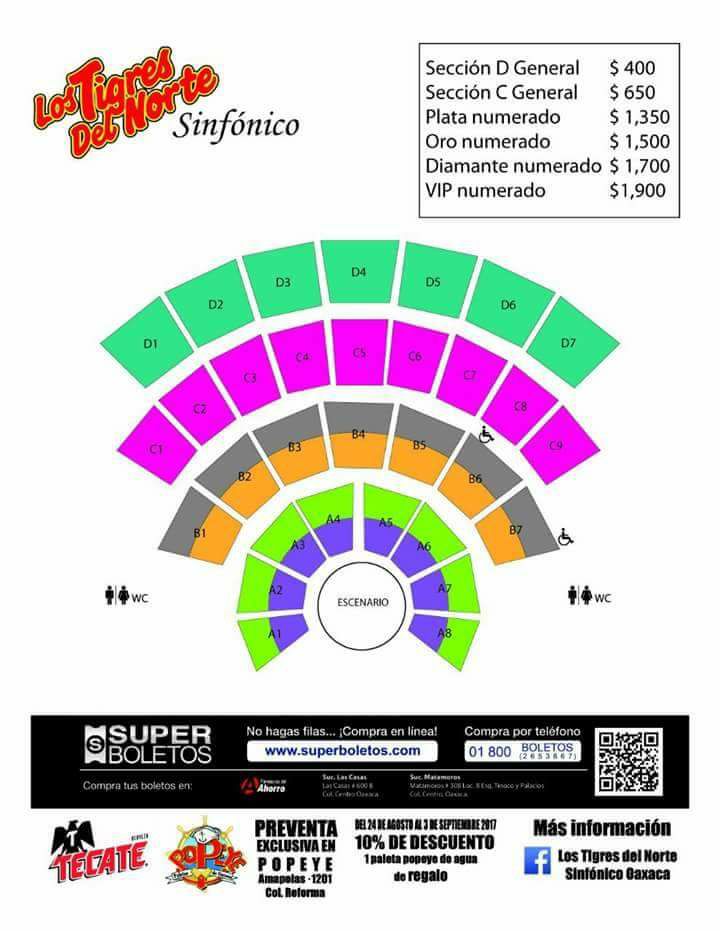 Concierto de los Tigres del Norte en Oaxaca Noviembre 2017 (Boletos e