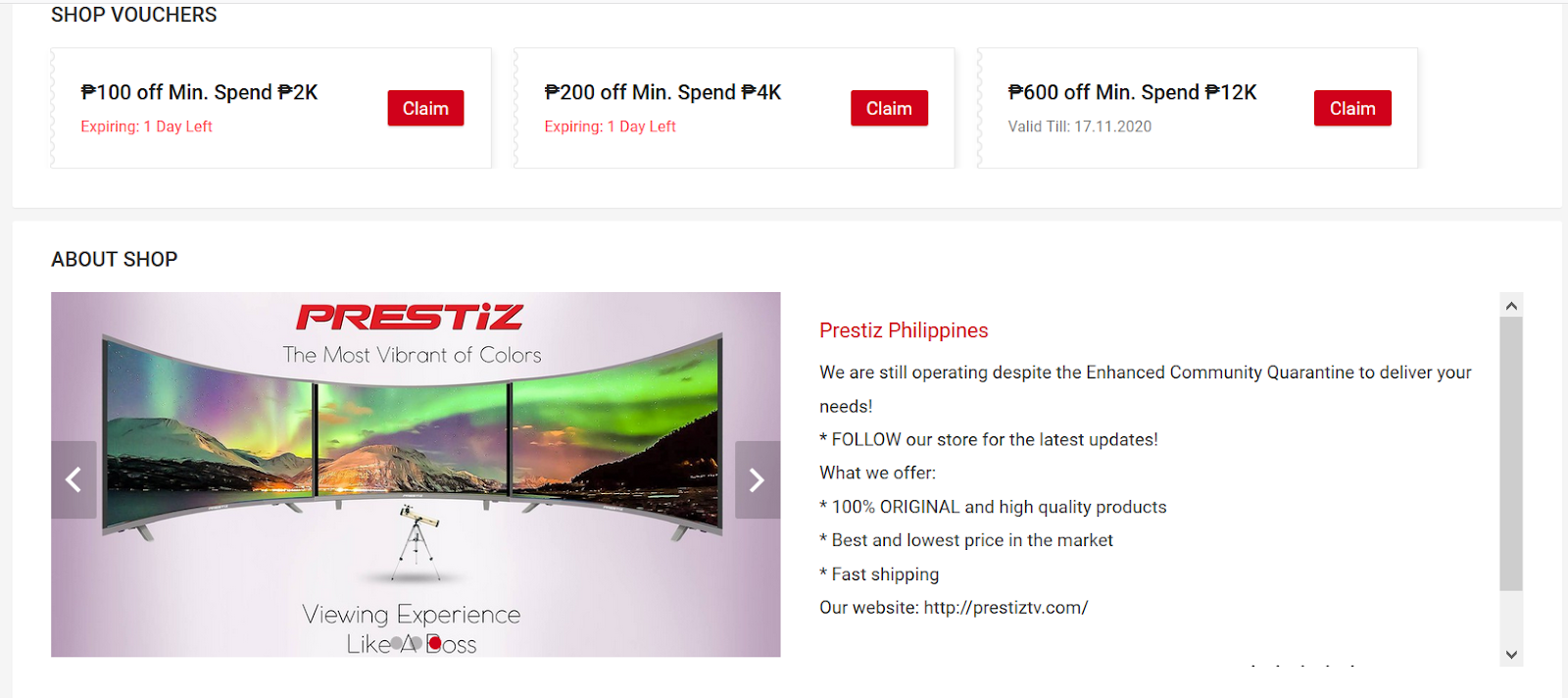 Prestize Home Products Like Smart Digital Tv Alpine Aircon And Crown Home Theater Gives Off On Shopee The Lifestyle Portal
