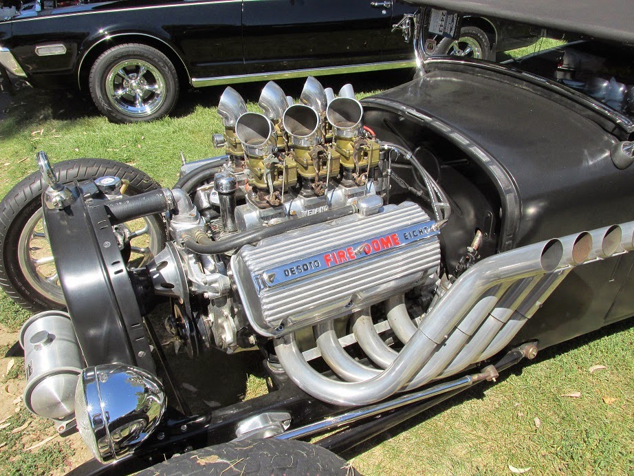 A good look at the heavily modified 56 DeSoto Hemi