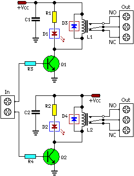 Dual Relay Driver Board Circuit Schematic | Xtreme Circuits