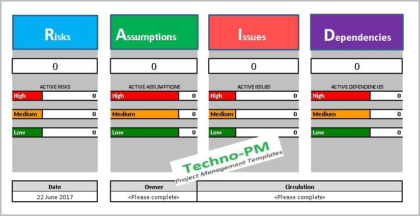 Raid Log Template Excel Download Free Project Management Templates Project Management Dependencies Template