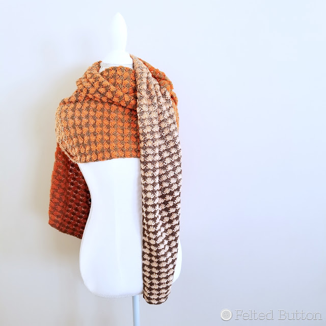 Duo Shawl--crochet pattern made with Scheepjes Whirls by Susan Carlson of Felted Button