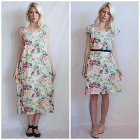 Ladygirl Vintage: Floral Linen Dress Makeover