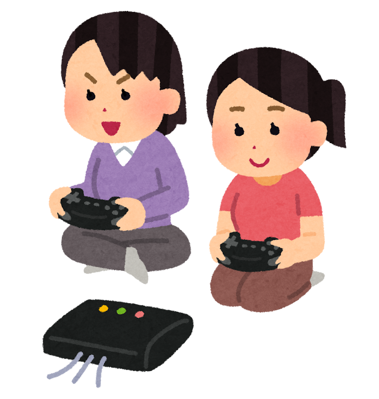 据置型ゲーム機で遊ぶ人のイラスト 女性 かわいいフリー素材集 いらすとや