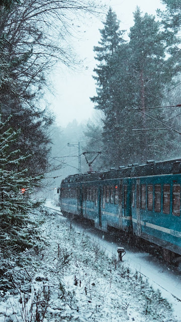 HD Wallpaper Winter, snow, train, forest