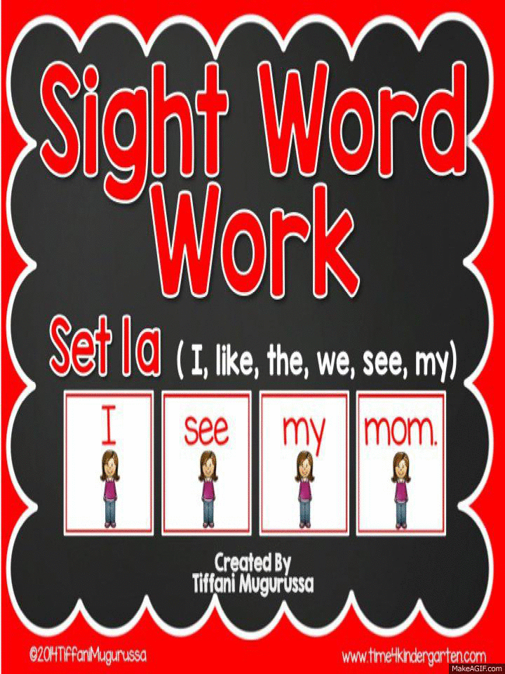 kindergarten sight word work